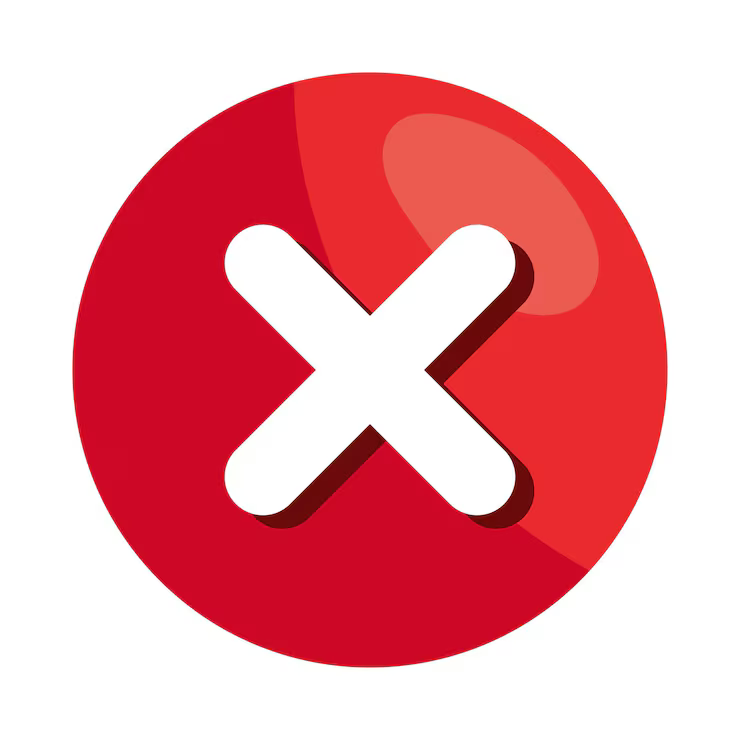 Botão vermelho com um X branco, terceira opção para o encontro